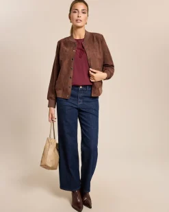 Wendejacke aus Veloursimitat und Satin